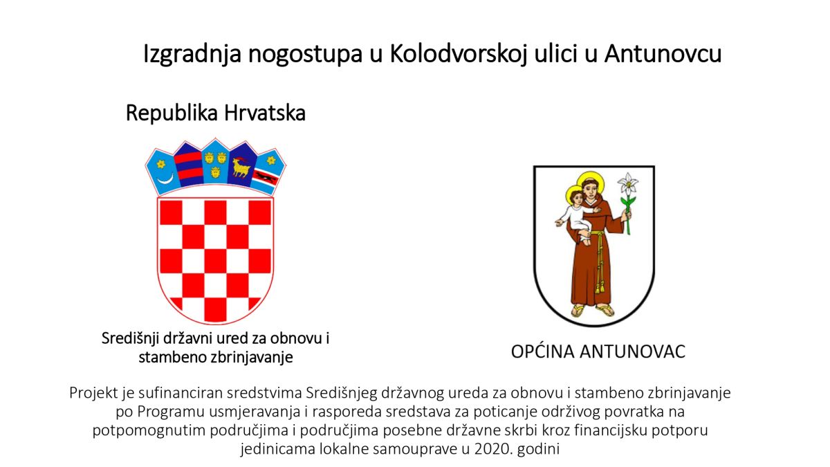 Izgradnja nogostupa u Kolodvorskoj ulici u Antunovcu