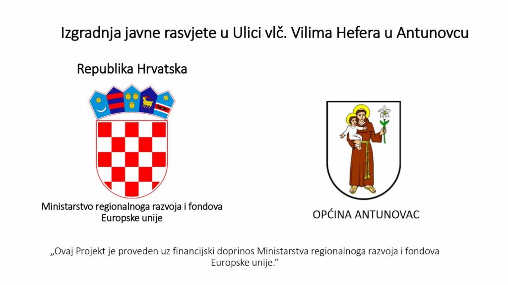 Izgradnja javne rasvjete u Ulici vlč. Vilima Hefera u Antunovcu