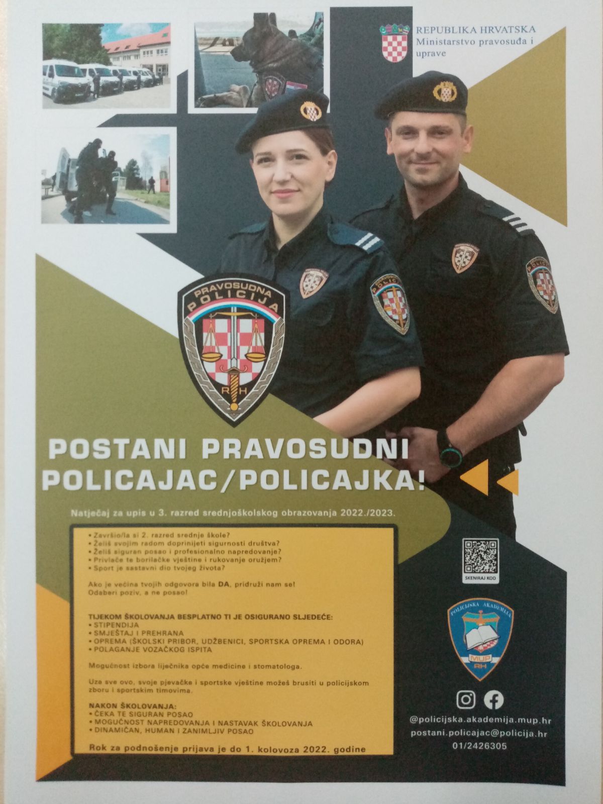 Plakat postani pravosudni policajac policajka