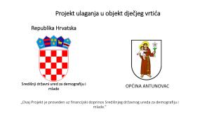 Projekt ulaganja u objekt dječjeg vrtića